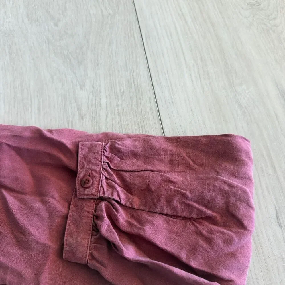 Anthropologie Cloth & Stone Becky Blouse Tencel Mauve Tunic Top Size S